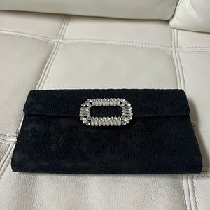 Roger Vivier Evening clutch Crystal buckle lace body silver chain